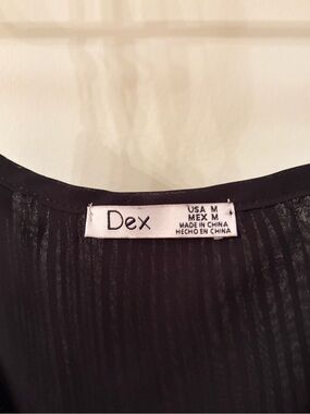 Dex Black pleated Textured Blouse